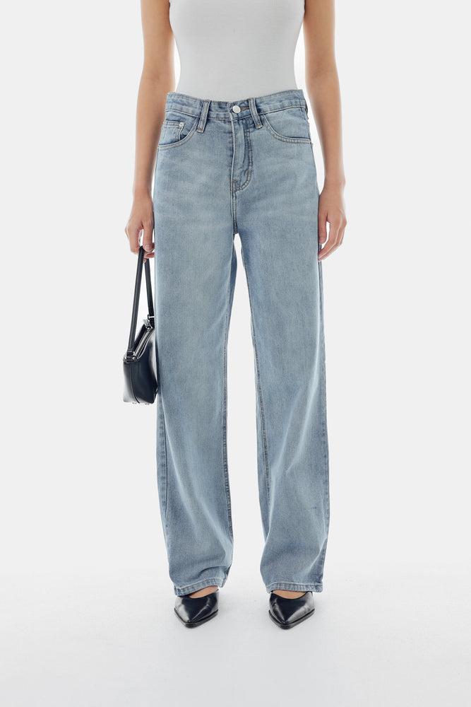 June Straight Jeans in Blue Denim