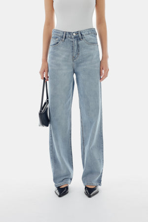 June Straight Jeans in Blue Denim
