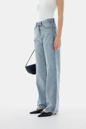 June Straight Jeans in Blue Denim