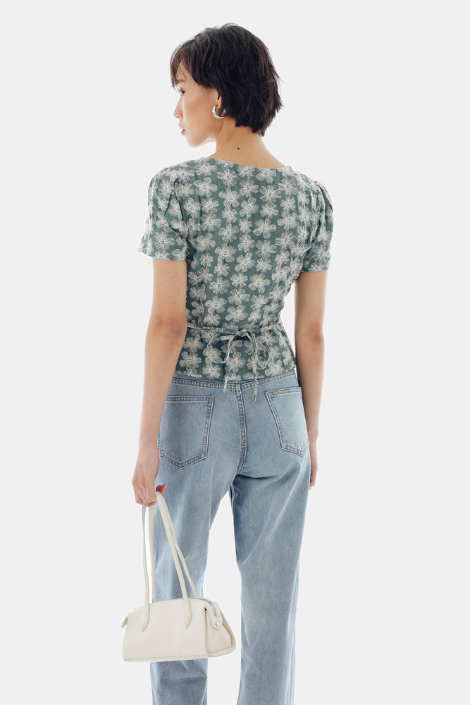 Willow Top in Floral Green