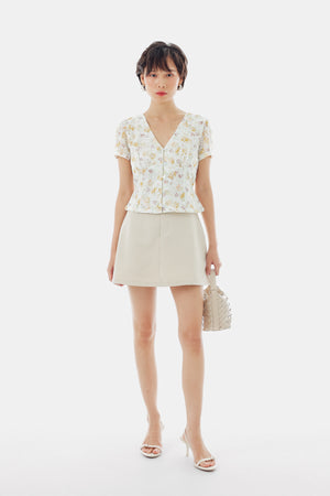 Willow Top in Floral Cream