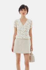 Willow Top in Floral Cream