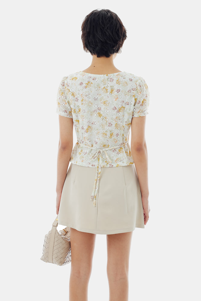 Willow Top in Floral Cream