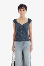 Haze Top in Navy Polkadot