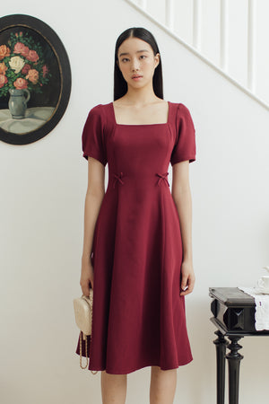 Suan Dress Sleeve Maroon