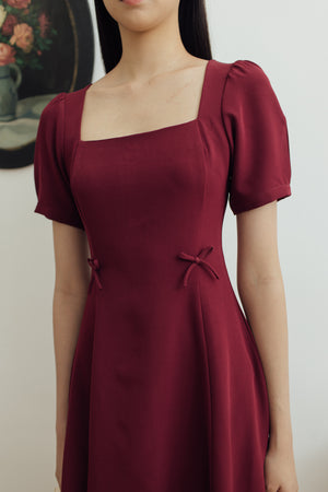 Suan Dress Sleeve Maroon