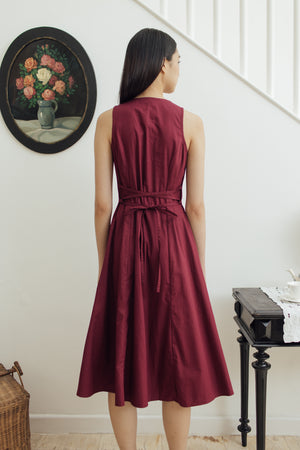 Tessa Dress in Maroon