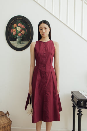 Tessa Dress in Maroon