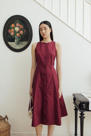 Tessa Dress in Maroon