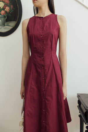 Tessa Dress in Maroon