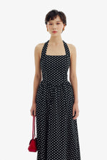 Odette Dress in Black Polkadot