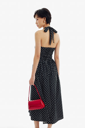 Odette Dress in Black Polkadot