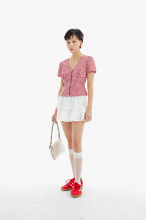 Willow Top in Checkered Red