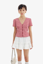 Willow Top in Checkered Red