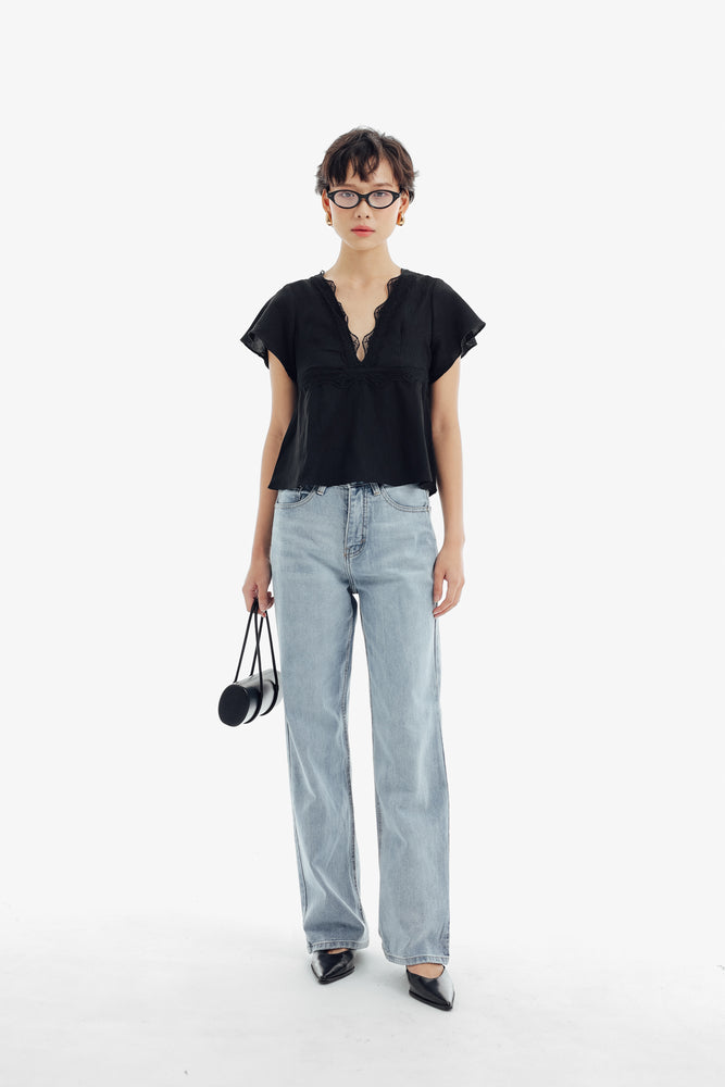 Hanni Top Sleeve in Black