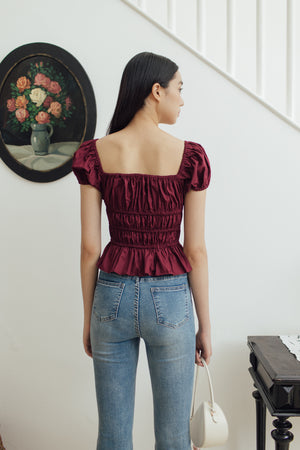 Inbee Top in Maroon