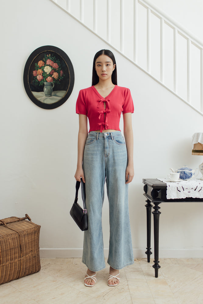 Jenna Top in Cherry Red