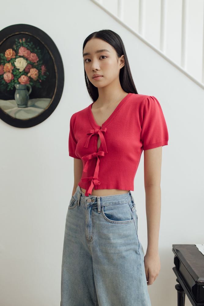 Jenna Top in Cherry Red