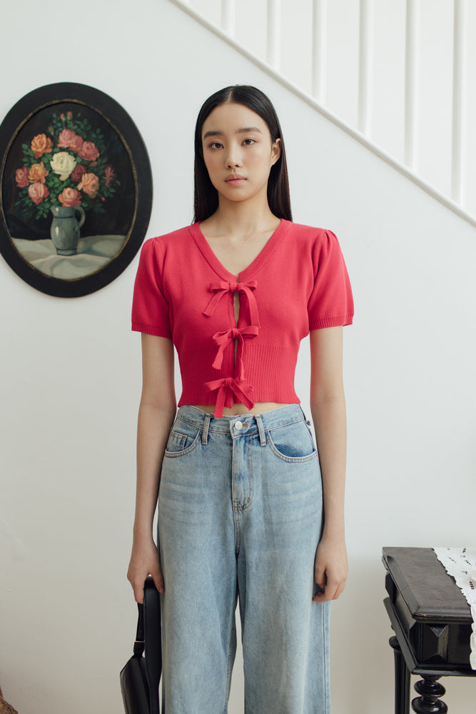 Jenna Top in Cherry Red