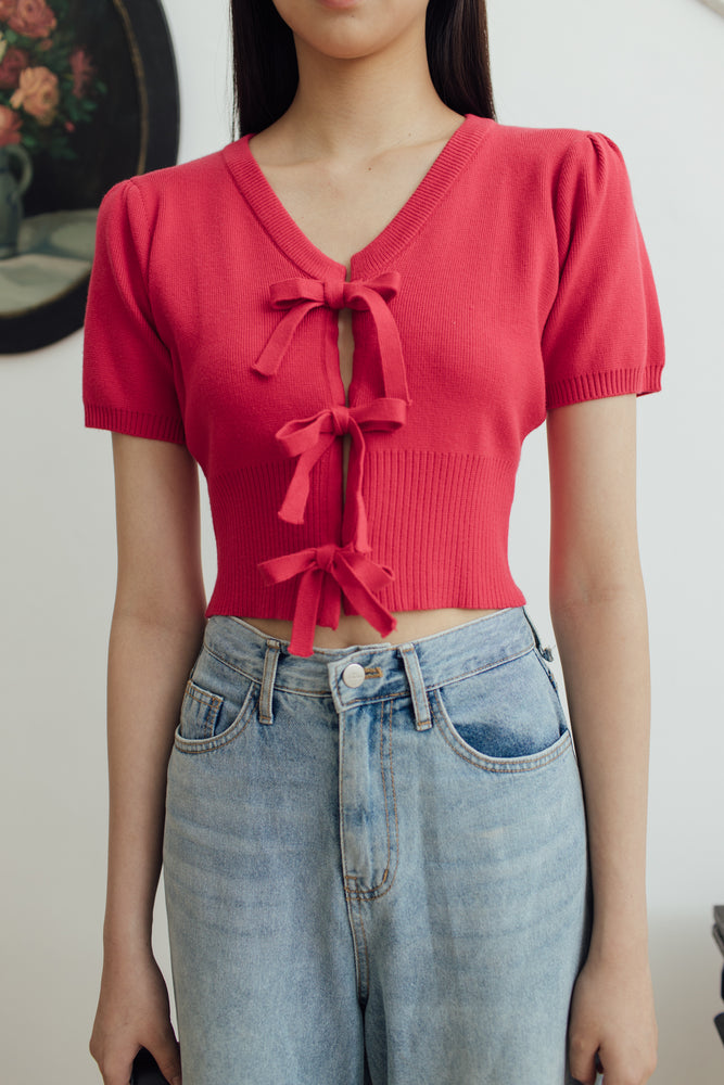 Jenna Top in Cherry Red