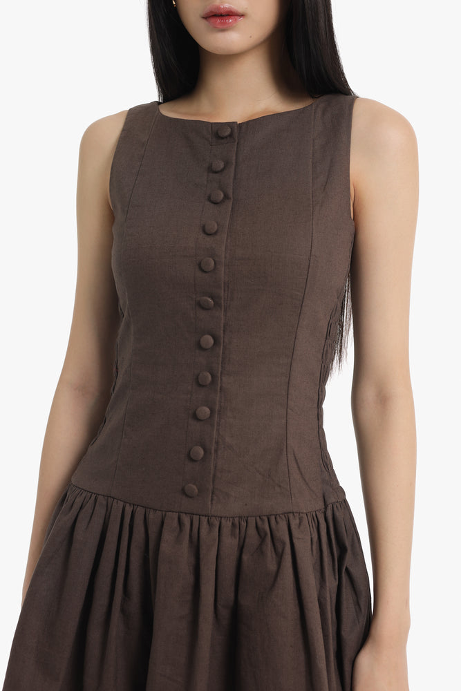 Brisa Dress in Brown