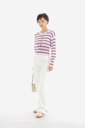Coast Top in Stripe Pink