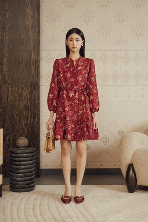 Yoora Dress in Maroon