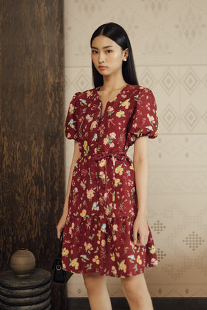 Aera Dress in Maroon