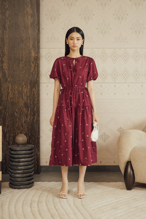 Emma Dress in Maroon