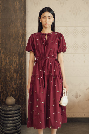 Emma Dress in Maroon