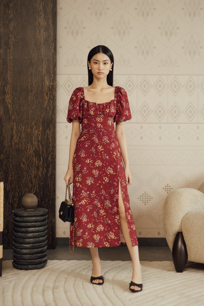 Shinhye Dress in Maroon