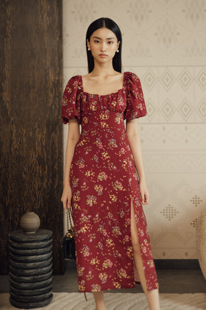 Shinhye Dress in Maroon