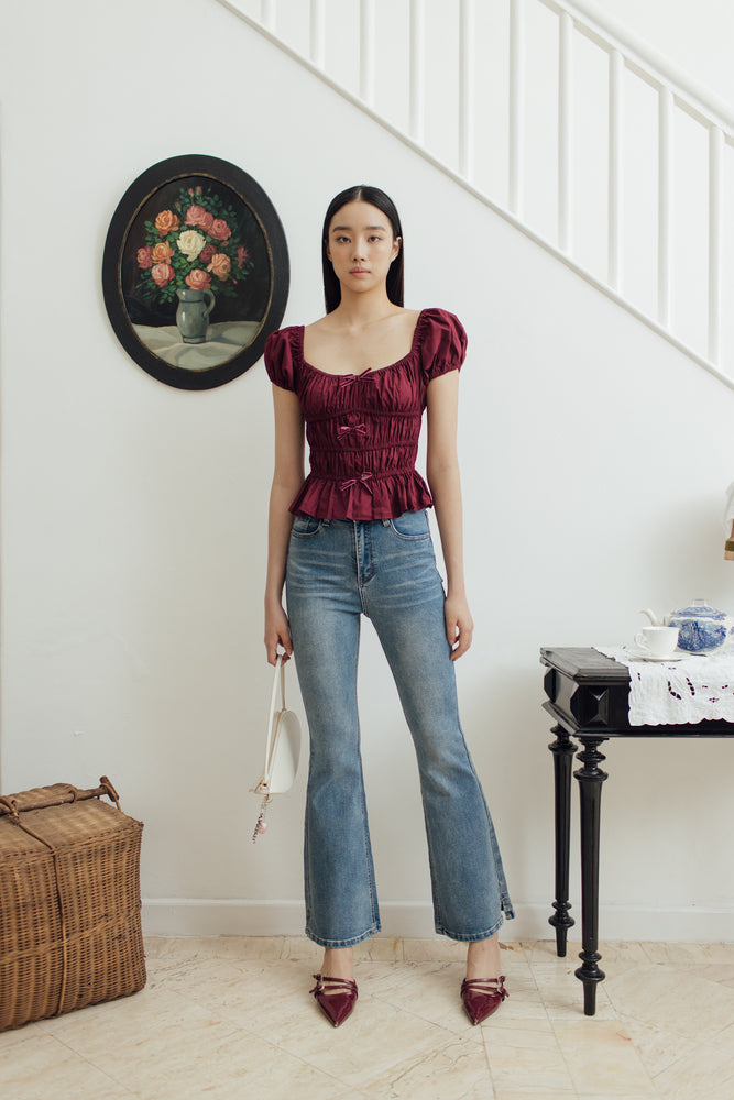 Inbee Top in Maroon