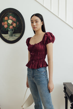 Inbee Top in Maroon