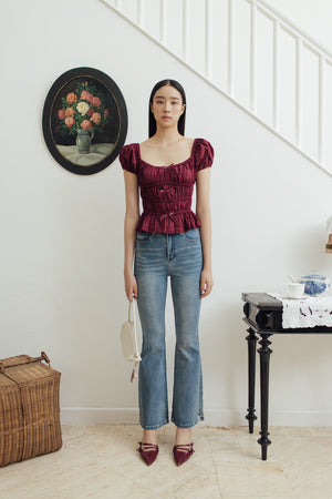 Inbee Top in Maroon