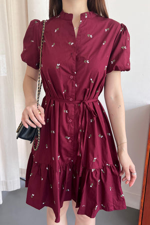 Leena Dress in Maroon