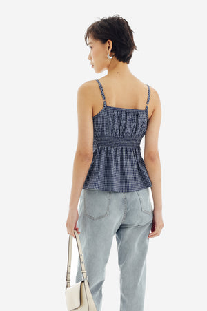 Candy Top in Checkered Navy