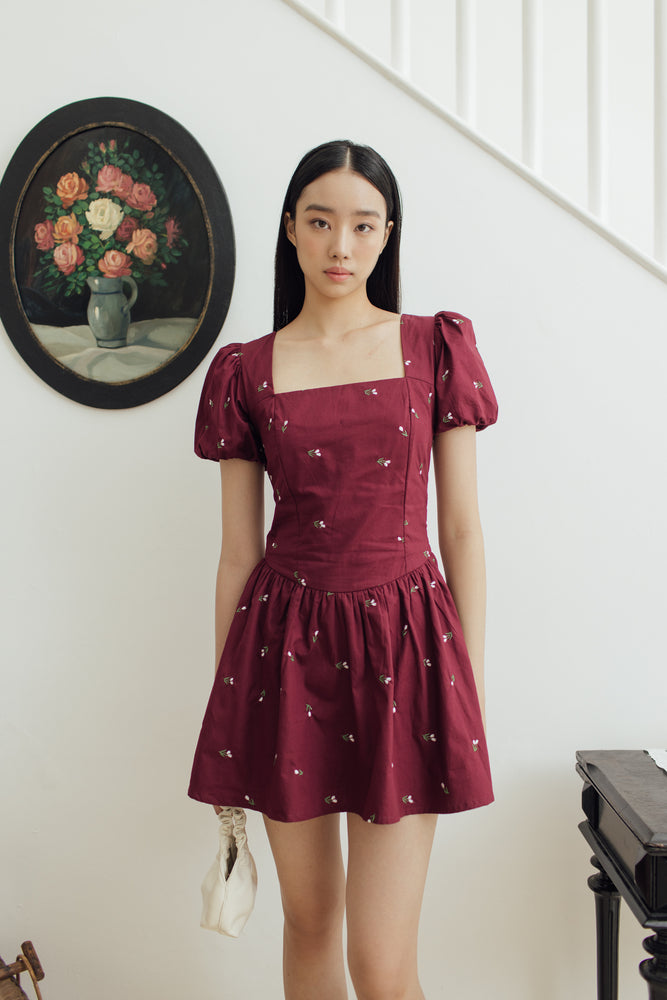 Soyou Dress in Maroon