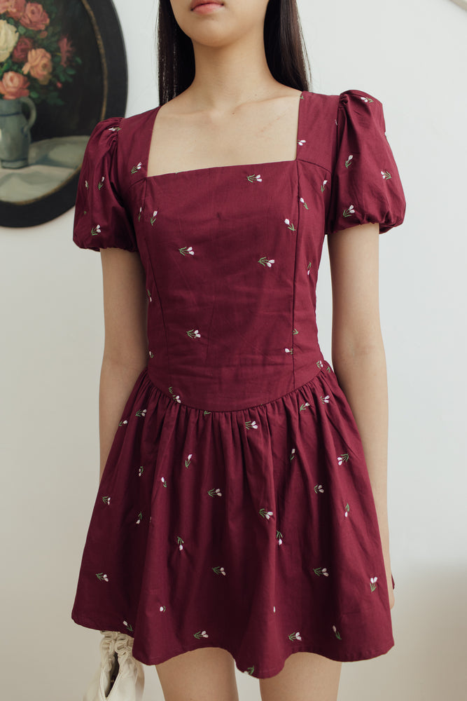 Soyou Dress in Maroon