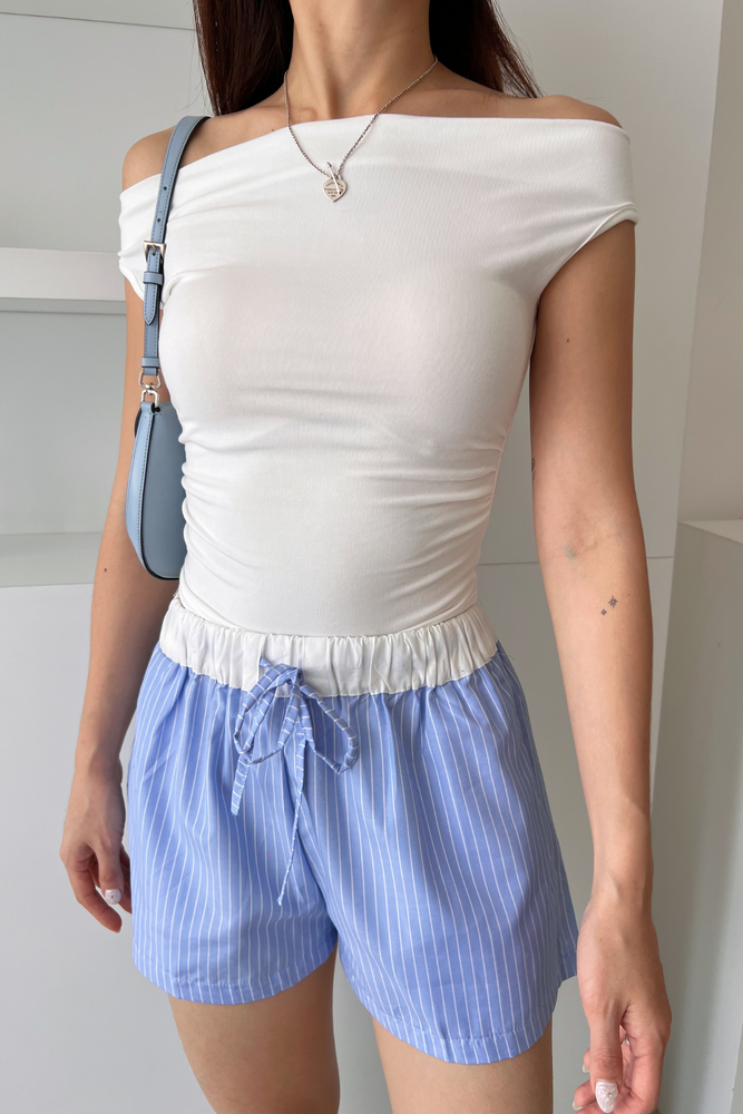 Somi Shorts in Stripe Blue