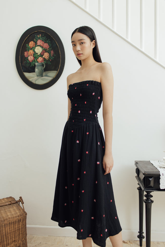 Yuki Dress in Black Cherry