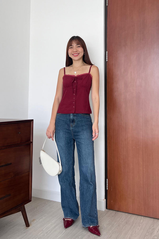 Isa Top in Maroon