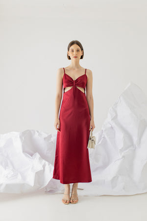 
            
                Load image into Gallery viewer, Haelim Dress in Maroon
            
        